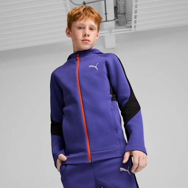 Sudadera con capucha EVOSTRIPE PUMA para niños grandes estilo deportivo moderno y vibrante juvenil
